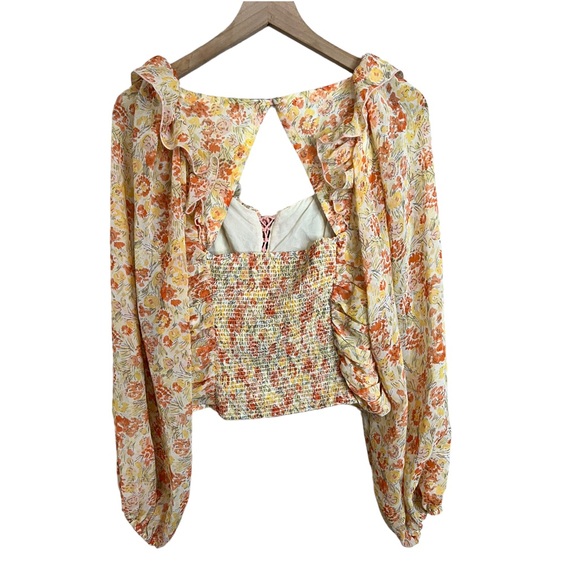 Free People Mabel Printed Blouse Top - Picture 6 of 7